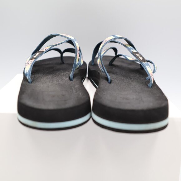 Teva Olowahu Flip Flops Sandals Women's Blue Orange Yellow SN 6840 Size 8 - Picture 6 of 7